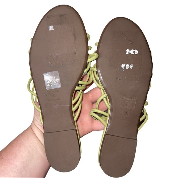 NEW SCHUTZ Pistachio Green Aster Slide Sandal Wood Beads Size 7B - Picture 4 of 4